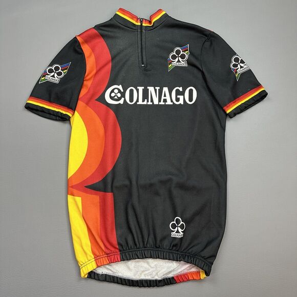 Vintage Colnago Cycling Jersey Mens 3 Black Short Sleeve Made In Italy 80s - Picture 1 of 15